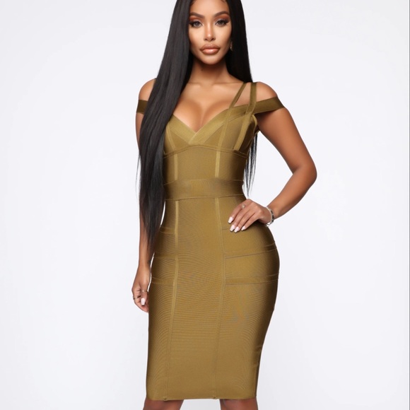 Fashion Nova Dresses & Skirts - Lansa Bandage Dress - Olive